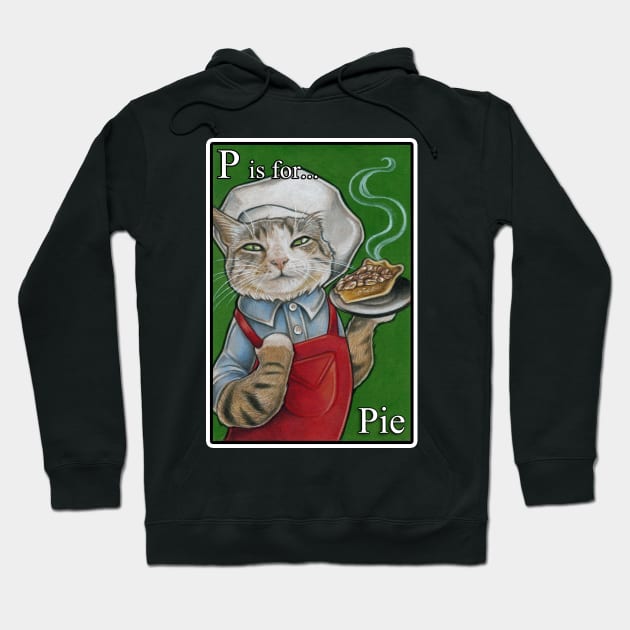 P is for Pie - White Outlined Version Hoodie by Nat Ewert Art